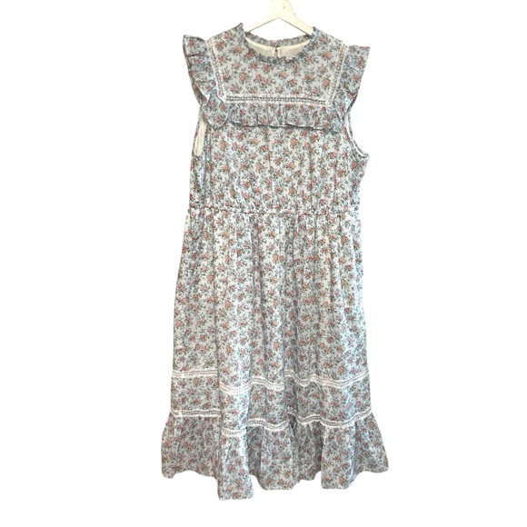 J. Crew x Liberty XXL Tiered Ruffle Dress Winding Roses  print Cottagecore - Picture 3 of 16